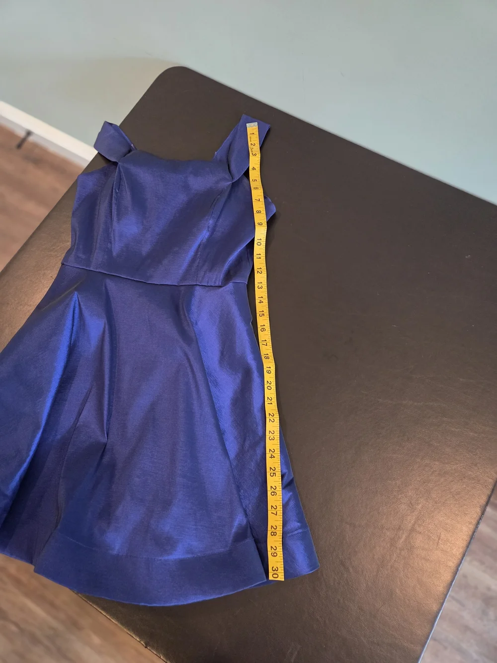 Midnight Doll Royal Blue Iridescent Fit & Flare Mini Dress Rhinestone Back Jr. 7 - Picture 8 of 13